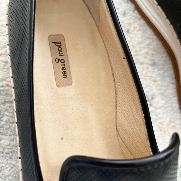 PAUL GREEN Posh Flat Loafer Espadrilles  Perforated Upper Patent Leather Toe Cap - Picture 16 of 16